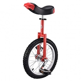 TTRY&ZHANG Unicycles TTRY&ZHANG Kids / Adults / Teens Unicycle, Skidproof Tire Balance Cycling Exercise, with Alloy Rim & Stand, Wheel Bike Load 150kg / 330lbs (Color : RED, Size : 16INCH)