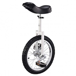 TTRY&ZHANG Unicycles TTRY&ZHANG Kids / Adults / Teens Unicycle, Skidproof Tire Balance Cycling Exercise, with Alloy Rim & Stand, Wheel Bike Load 150kg / 330lbs (Color : WHITE, Size : 18INCH)