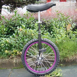 Generic Bike Unicycle 14" / 16" / 18" / 20" Kid'S / Adult'S / Trainer Unicycle, Height Adjustable Skidproof Mountain Tire Balance Cycling Exercise Bike Bicycle, Purple (Size : 18Inch Wheel)