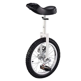 Generic Unicycles Unicycle 16 Inch Wheel Unicycle For Kids With Alloy Rim, Extra Thick Tire For Outdoor Sports Fitness Exercise Health, Ergonomical Design Saddle (Color : White)