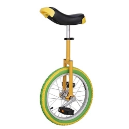 Generic Unicycles Unicycle 16" Wheel Trainer Unicycle, Height Adjustable Skidproof Mountain Tire Balance Cycling Exercise, With Flat Shoulder Standard Fork (Color : Yellow-Green)