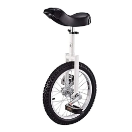  Bike Unicycle Wheel Free Stand - Height-Adjustable Saddle，White Unicycle For Juggling / Entertaining Outdoor Sports，16 / 18 / 20 Inch (Color : White, Size : 20Inch) Durable