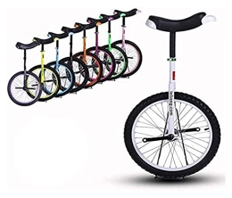 Unicycles Bike Unicycles 16" Bike, Unisex Heavy Duty Steel Frame And Alloy Wheel, Wheel For Kids & Beginners Whose Height 120-140cm (Color : White, Size : 16 Inch Wheel)