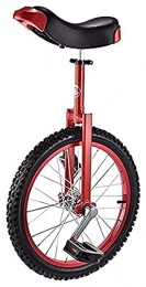 Unicycles Bike Unicycles Unisex Bike, 18 Inch Wheel Kids For 10 / 12 / 13 / 14 / 15 Year Old Children, Adjustable Height Seat, Great For Your Daughter / Son, Girl, Boy Birthday Gift (Color : Red)