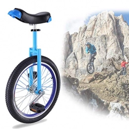 YUHT Unicycles YUHT Adjustable Bike 16" 18" 20" Wheel Trainer Unicycle, Skidproof Tire Cycle Balance Use for Beginner Kids Adult Exercise Fun Fitness, Blue (Color : Blue, Size : 18 Inch Wheel) Unicycle