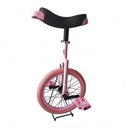 ywewsq Unicycles ywewsq Unicycle Bicycle for Unisex Kids, 16 Inch Adjustable Seat One Wheel Bike for Outdoor Fitness, Leakproof Butyl Tire Wheel, Load: 150kg (Color : Pink)