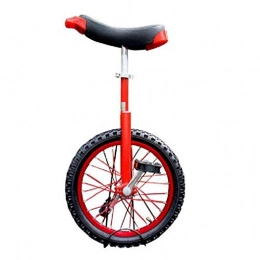 ZSH-dlc Bike ZSH-dlc Freestyle Unicycle 16 / 18 / 20 Inch Single Round Children's Adult Adjustable Height Balance Cycling Exercise Red (Size : 16 inch)