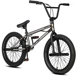 AVASTA BMX AVASTA 20 Inch Kids Bike Freestyle BMX Fahrräder für 6-14 Jahre alte Jungen und Anfänger mit 4 Pegs, grau