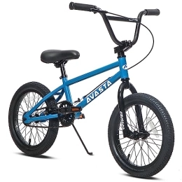 AVASTA 20 Zoll Freestyle Jugend BMX Fahrrad Kinderfahrrad für 6 7 8 9 10 11 12 13 14 Jahre alt Jungen Mädchen Junge Erwachsene und Anfänger-Level-Fahrer mit 4 Peg, Blau