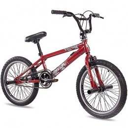 KCP  CHRISSON 20 Zoll BMX Kinderfahrrad - Doom rot - Freestyle BMX Fahrrad für Kinder, Street Bike mit 360° Rotor-System, 4 Stahl Pegs und Kettenschutz