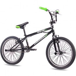 CHRISSON BMX CHRISSON 20 Zoll BMX Kinderfahrrad - Trixer One schwarz - Freestyle BMX Fahrrad für Kinder, Street Bike mit 360° Rotor-System, 4 Stahl Pegs und Kettenschutz