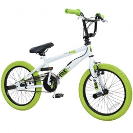 deTOX Fahrräder deTOX 18' BMX Freestyle Kinder BMX Anfänger ab 120 cm, 6 J, Farbe:Weiss / grün