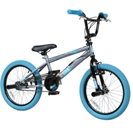 deTOX Fahrräder deTOX 18 Zoll BMX Freestyle Kinder BMX Anfänger ab 120 cm, 6 J, Farbe:grau / blau