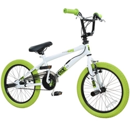 deTOX Fahrräder deTOX 18 Zoll BMX Freestyle Kinder BMX Anfänger ab 120 cm, 6 J, Farbe:Weiss / grün