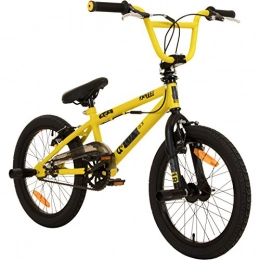 deTOX BMX DETOX 18 Zoll BMX Juicy Rotor Pegs Freestyle Bike, Farbe:Gelb / Schwarz