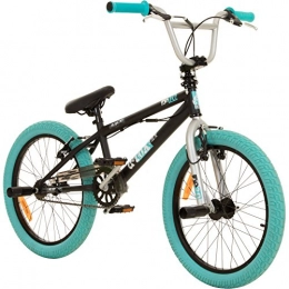 deTOX Fahrräder deTOX 20 Zoll BMX Juicy Rotor Pegs Freestyle Bike, Farbe:schwarz / türkis
