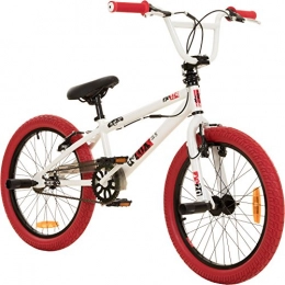deTOX Fahrräder deTOX 20 Zoll BMX Juicy Rotor Pegs Freestyle Bike, Farbe:Weiss / rot