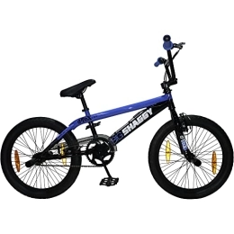deTOX Fahrräder deTOX Big Shaggy BMX für Mädchen Jungen 145 cm mit 4 Pegs und 360° Rotor, Einsteiger Fahrrad 20 Zoll Kinder Jugendliche Unisex mit Bremsen und Kettenschutz (schwarz / blau)