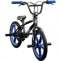 deTOX Fahrräder deTOX BMX 18 Zoll Rude Skyway Freestyle Bike Street Park Fahrrad viele Farben (schwarz / blau)