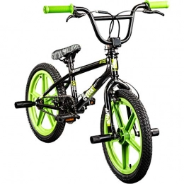 deTOX Fahrräder deTOX BMX 18 Zoll Rude Skyway Freestyle Bike Street Park Fahrrad viele Farben (schwarz / grün)