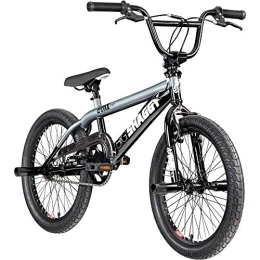 deTOX Fahrräder deTOX BMX 20 Zoll Fahrrad Big Shaggy Spoked 8 Farben zur Auswahl + 4 Pegs inkl.! (schwarz / grau)