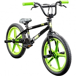 deTOX BMX deTOX BMX 20 Zoll Rude Skyway Freestyle Bike Street Park Fahrrad viele Farben (schwarz / grün)