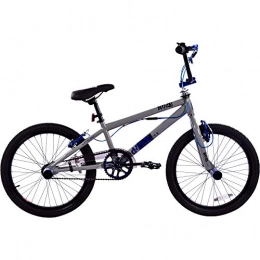 deTOX BMX deTox Rude 20 Zoll BMX Fahrrad Bike Freestyle Street Park Rad Anfänger ab 140 cm 4 x Stahl Pegs 360° Rotor (Limited grau / blau)