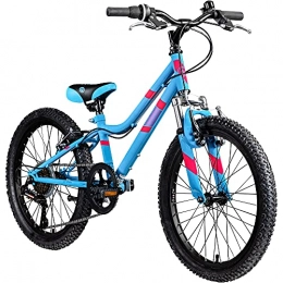 Galano Fahrräder Galano GA20 Kinder Fahrrad ab 120-135cm oder 6 Jahre 7 Gang Mountainbike 20 Zoll für Mädchen oder Jungen Kinderfahrrad Hardtail MTB vorne gefedert, leicht (blau, 26 cm)