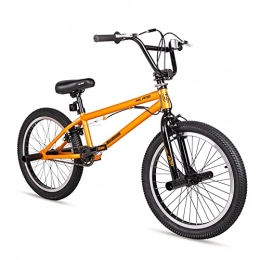HH HILAND Fahrräder Hiland 20 Zoll BMX, 360° Rotor-System, Freestyle, 4 Stahl Pegs, Kettenschutz, Freilauf orange