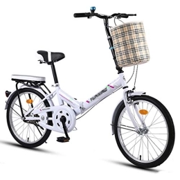 ZDXC Fahrräder Klapprad mit Halterung, Mini-tragbares Fahrrad Ultraleichtes Stadtfahrrad für Erwachsene Kleines Studentenfahrrad für Damen Cruiser-Fahrrad, 16 Zoll / 20 Zoll