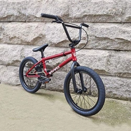 LJLYL BMX LJLYL BMX Bike für Kinder, Jugendliche - Jungen und Mädchen, Anfänger bis Fortgeschrittene, 18-Zoll-Räder, Rahmen und Vorderradgabel aus Kohlenstoffstahl, 25X9T-Getriebe, Rot