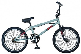 Prophete Fahrräder Rex BMX-Bike 20 ", OneEighty, Alu-V-Bremsen, Hi-Ten BMX-Freestyle-Rahmen, 30 cm RH, unigrau, Gabel schwarz matt