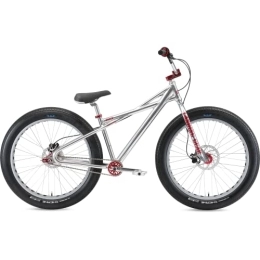 SE Bikes BMX SE Bikes Fat Quad 26R BMX Bike 2021 (38cm, High Polish Silver)