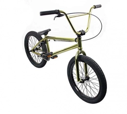SWORDlimit Fahrräder WORDlimit Freestyle BMX Bike für Anfänger bis Fortgeschrittene, Rahmen und Lenker aus hochkohlenstoffhaltigem Stahl, 25x9T BMX-Getriebe, mit hinteren U-Bremsen und 20-Zoll-Rädern (Golden)
