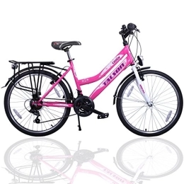 Talson Fahrräder 24 Zoll Mädchenfahrrad 21-Gang Shimano Schaltung mit Beleuchtung nach STVO Rosa Doppelrahmen