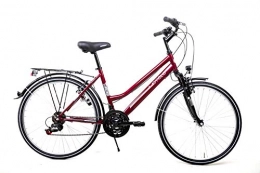 SPRICK Fahrräder 26 Zoll Damen Fahrrad Trekking City Bike 18 Gang Shimano mit STVZO Kirschrot