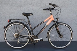 Biria City 28" Zoll Alu Biria Damen Trekking Bike Shimano 21 Gang Nabendynamo Schwarz Orange