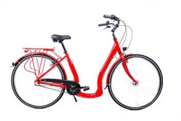 SPRICK Fahrräder 28 Zoll Alu Easy Boarding City Bike Shimano 3 Gang Nexus Nabendynamo rot
