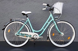 Unbekannt Fahrräder 28 Zoll Alu MIFA Damen Fahrrad City Bike Shimano Nexus 7 Gang Nabendynamo blau Korb B-Ware