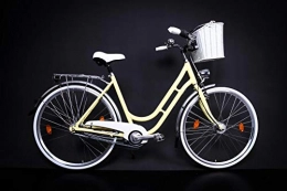MIFA  28" Zoll Alu MIFA Retro Damen Fahrrad City Bike Shimano 7 Gang Nabendynamo gelb