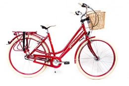 Unbekannt Fahrräder 28 Zoll Damen Fahrrad City Bike Shimano 3 Gang Nabendynamo Korb Gel rot RH 53cm