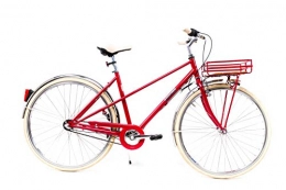 Unbekannt Fahrräder 28 Zoll Damen Fahrrad City Retro Postfahrrad Bike Korb Shimano Nexus 3 Gang rot