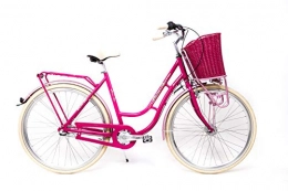 Unbekannt Fahrräder 28 Zoll Damen Retro Fahrrad City Bike Shimano 3 Gang Nabendynamo Gel Korb pink RH 54cm