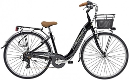 Adriatica Fahrräder Adriatica 26 Zoll Cityrad Damen Relax 6 Gänge Aluminium mit Korb Schwarz 45 cm Rahmengröße