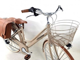 Adriatica City Adriatica Fahrrad Citybike 28″ Damen Aluminium Schaltknauf 6 Geschwindigkeit + Papierkorb und Taschen - Color Brown Ihren Latte Kaffee