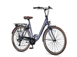 Altec Fahrräder ALTEC Metro | Damenfahrrad 28 Zoll 55 cm Cityräder Stahlrahmen Aliminum Felgen Shimano 7 Gänge Fahrrad für Mädchen, Jungen, Herren und Damen City Bike (Mattgrau)