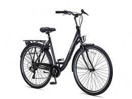 Generic City ALTEC Metro | Damenfahrrad 28 Zoll 55 cm Cityräder Stahlrahmen Aliminum Felgen Shimano 7 Gänge Fahrrad für Mädchen, Jungen, Herren und Damen City Bike (Schwarz)