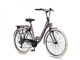 Altec Fahrräder ALTEC Metro | Damenfahrrad 28 Zoll 55 cm Cityräder Stahlrahmen Aliminum Felgen Shimano 7 Gänge Fahrrad für Mädchen, Jungen, Herren und Damen City Bike (Terrabraun)