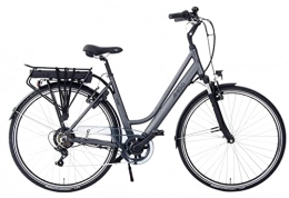 amiGO City Amigo E-Vibe D2 Elektrofahrrad - E-Bike für Damen - Damenfahrrad 28 Zoll - Hollandrad mit Shimano 7-Gang - Geeignet ab 165-170 cm - Grau