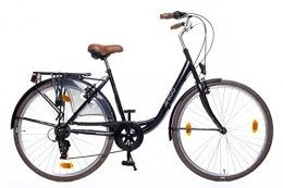 amiGO City Amigo Style - Cityräder für Damen - Damenfahrrad 28 Zoll - Geeignet ab 180-185 cm - Shimano 6 Gang-Schaltung - Citybike mit Handbremse, Beleuchtung und fahrradständer - Schwarz